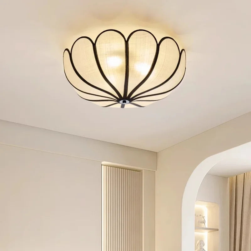 Afralia™ Wabi Sabi Flower Ceiling Light Creamy Petals for Bedroom