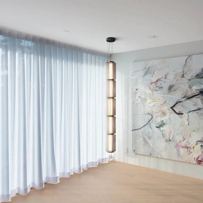 Afralia™ Modern Glass Cylinder LED Pendant Lights for Living Room & Dining Area