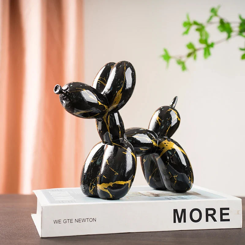 Afralia™ Resin Balloon Dog Ornament European Style Decor for Home Living Room