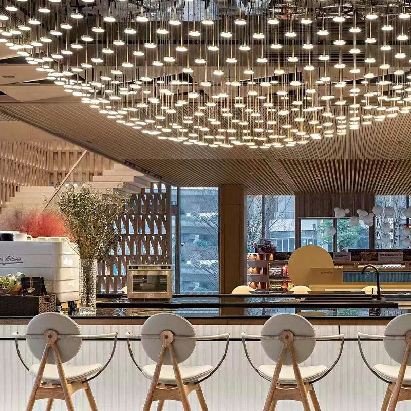 Afralia™ Acrylic Crystal Hanging Chandelier LED Ceiling Pendant Light for Living Room Lobby Customize Hotel