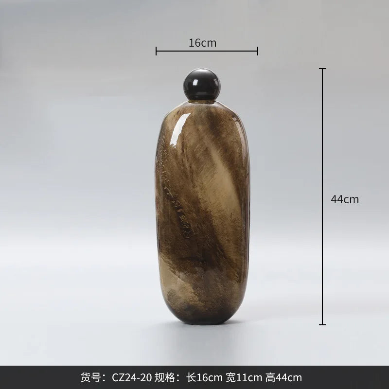 Afralia™ Oval Glass Vase for Home Decoration and Floral Arrangement