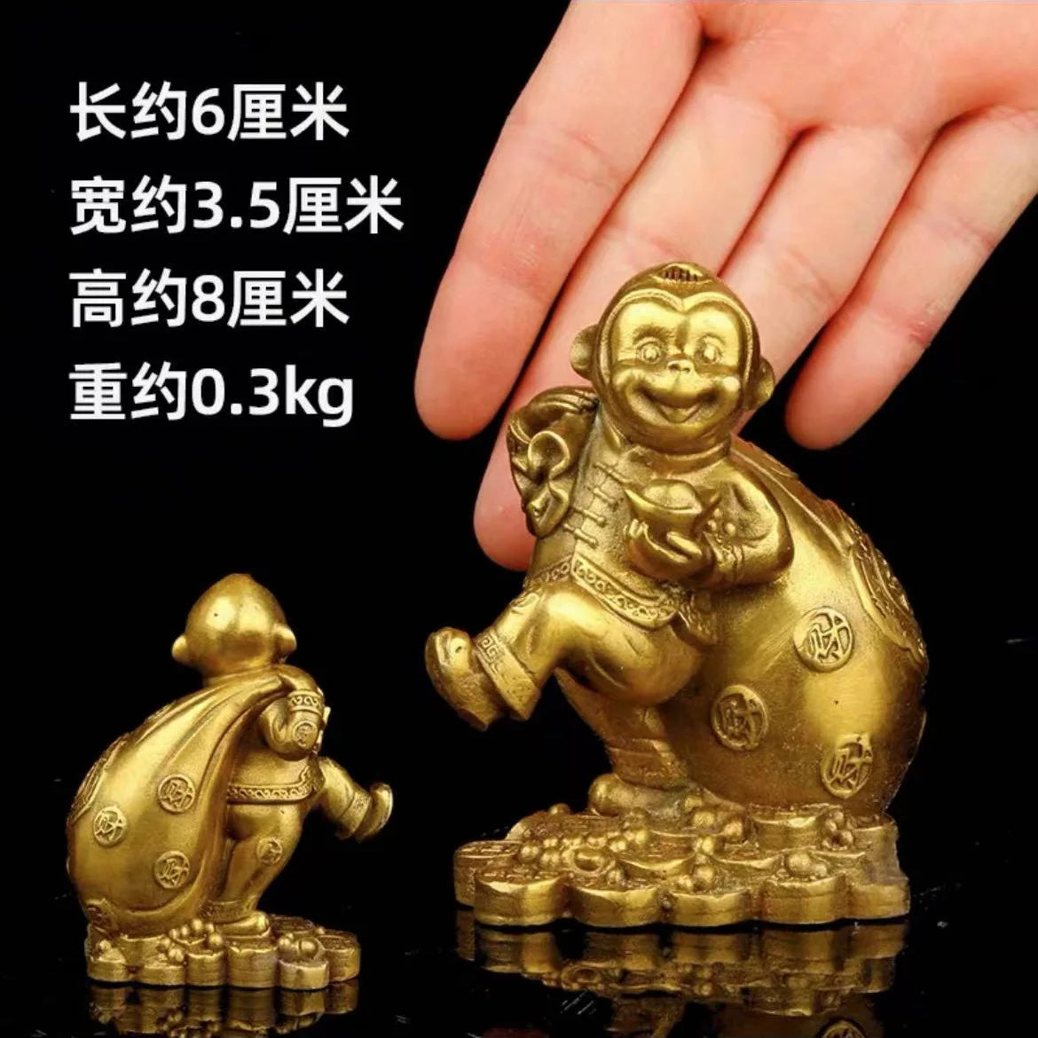 Afralia™ Metal Monkey Zodiac Ornament - Chinese Style Home Decor & Feng Shui Accessory