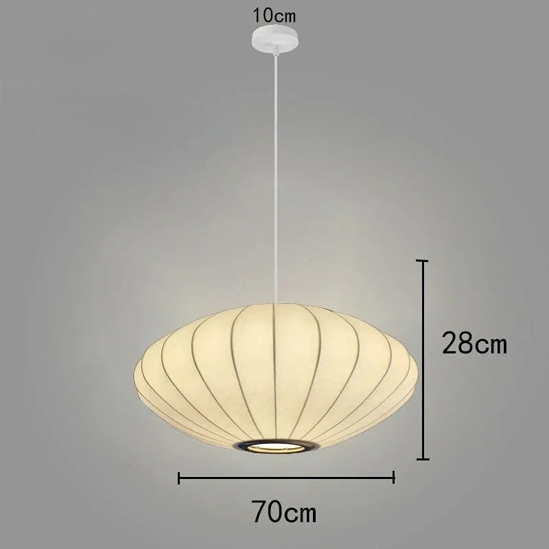 Afralia™ Nordic Fabric Lantern Pendant Chandelier for Bedroom Living Room Home Decor