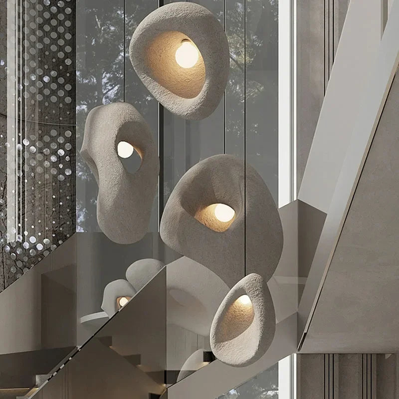 Afralia™ Handmade Wabi Sabi Duplex Villa Stairs Pendant Lights - Nordic Design Chandelier