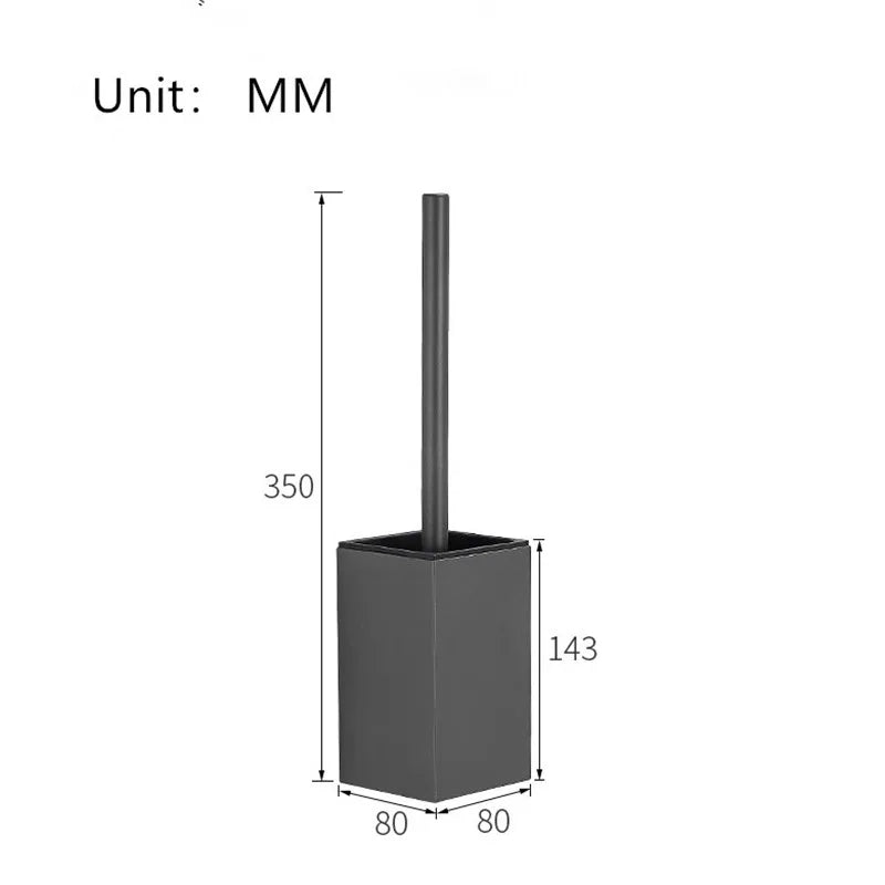Afralia™ Aluminum Gray/White Toilet Brush Holder Set
