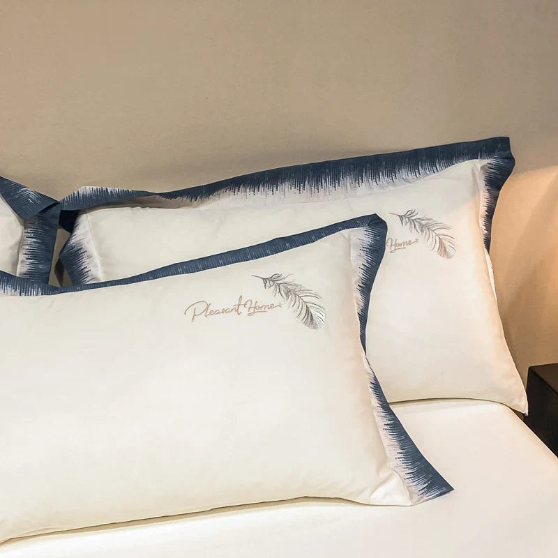 Afralia™ Feather Embroidered Comforter Set: Soft, Smooth, and Luxurious Bedding Collection