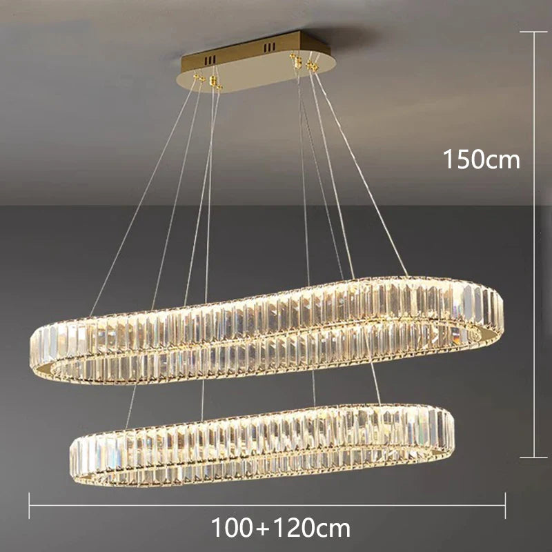 Afralia™ Crystal Chandelier: Modern Home & Dining Room Pendant Lighting