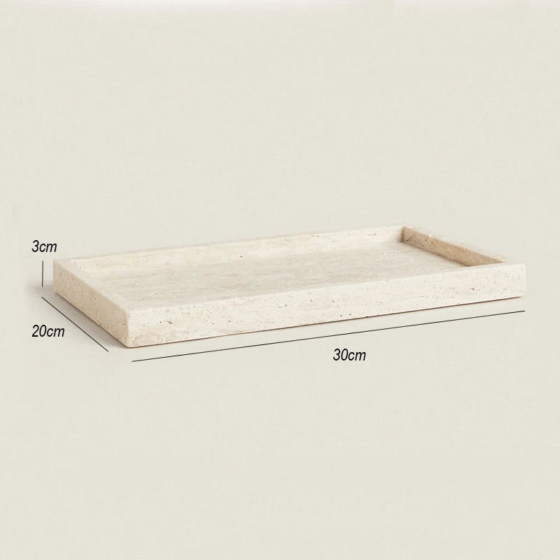 Afralia™ Marble Vanity Tray: Natural Stone for Bathroom, Kitchen - Soap, Perfume Organizer
