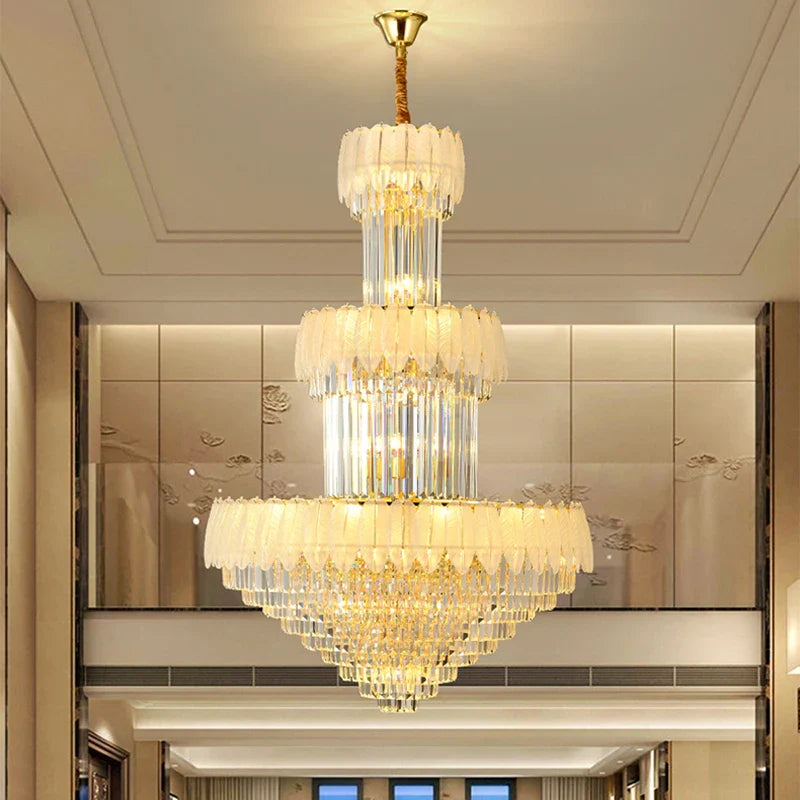 Afralia™ Modern Luxury Chandelier for Living Room in Duplex Building & Hotels