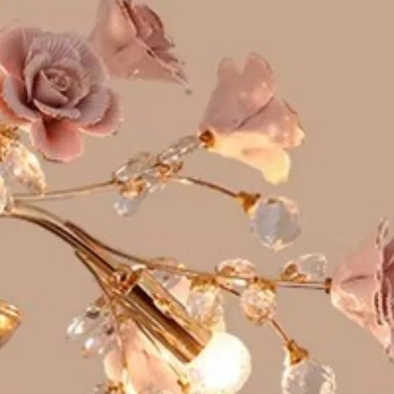 Afralia™ Rose Crystal Chandelier LED Lighting for Luxury Bedroom & Living Room
