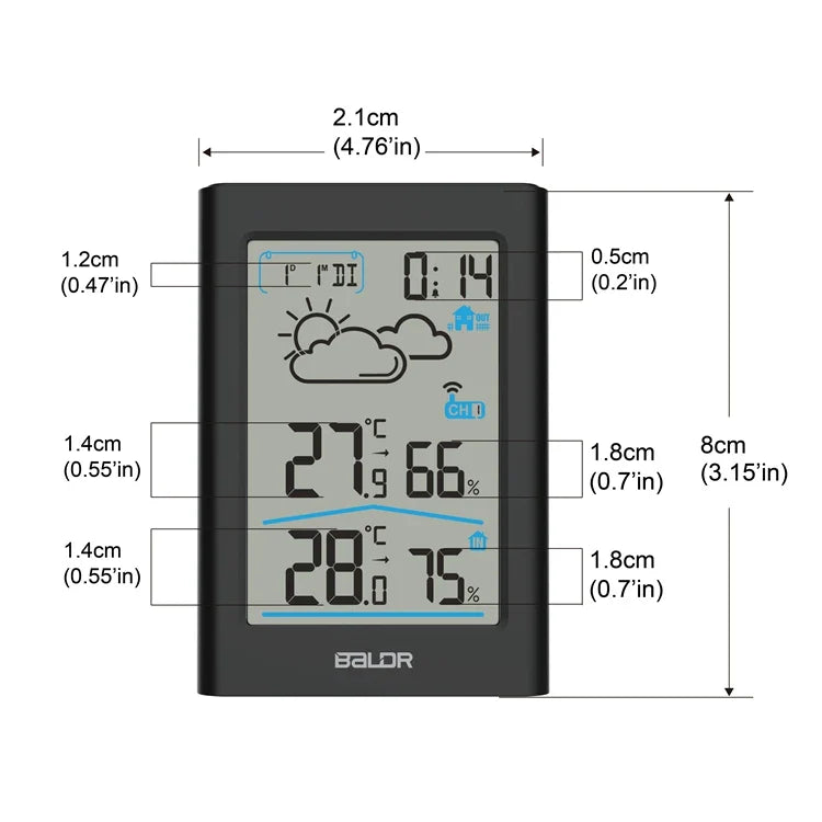 Afralia™ Wireless Weather Station Hygrometer Thermometer with Alarm Clock and Forecast