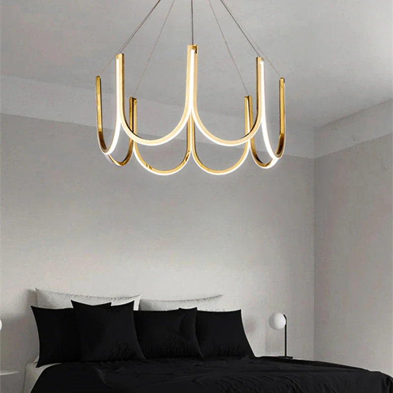 Afralia™ Minimalist LED Ceiling Chandelier for Living Room, Bedroom, and Restaurant