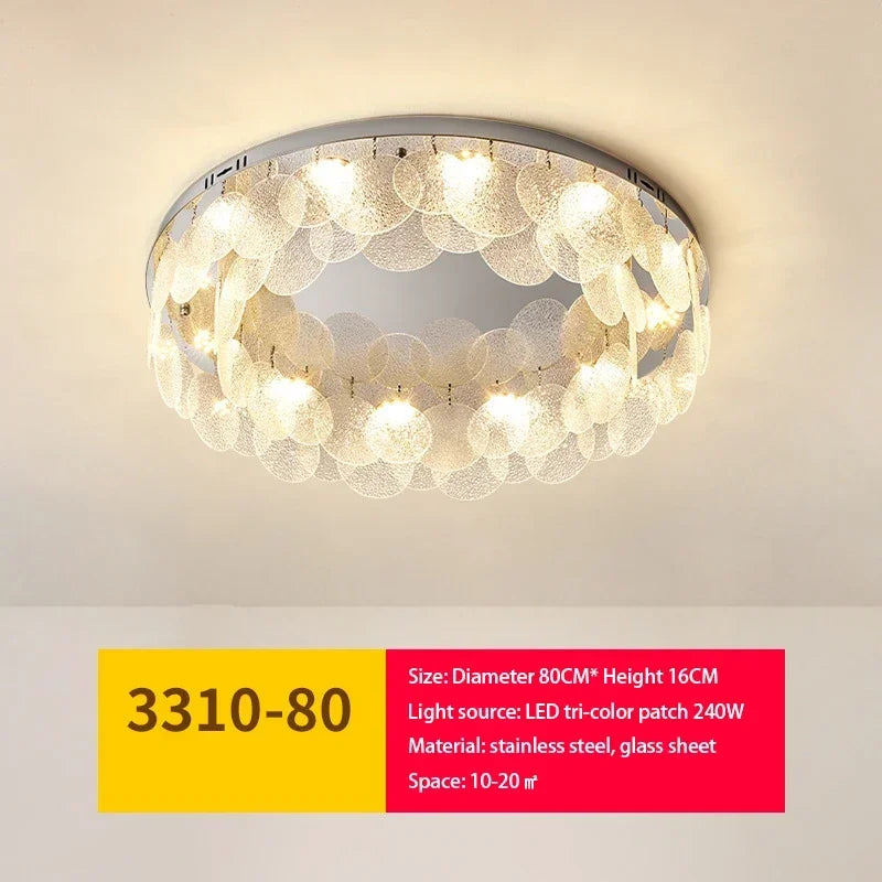 Afralia™ Glass Chandelier LED Ceiling Lamp | Modern Metal Art | Indoor Living Room Kitchen Decoration