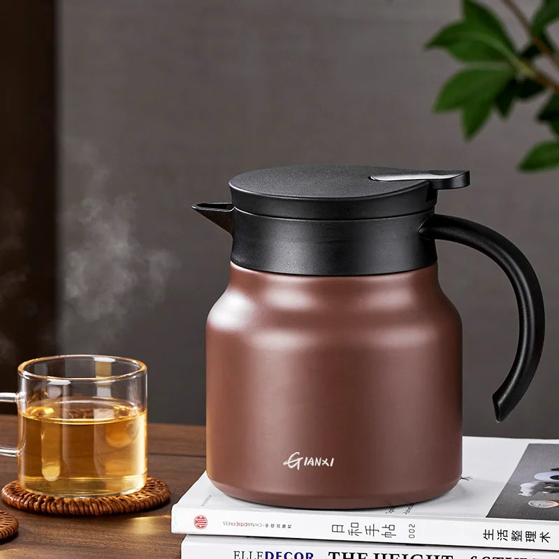 Afralia™ Stainless Steel & Ceramic Stewing Teapot - Portable Brew Thermos Pot