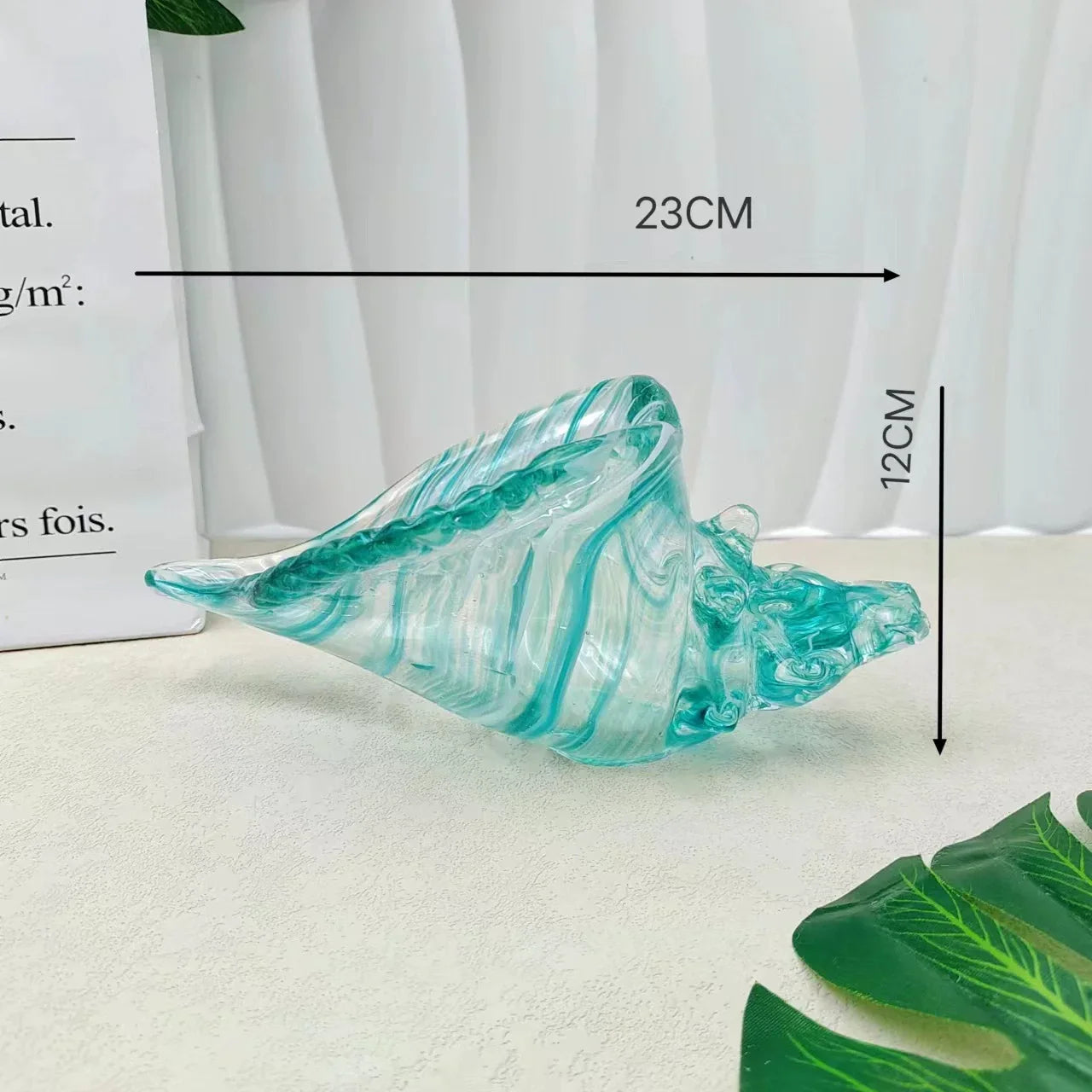 Afralia™ Sea Shell Glass Conch Sculpture Amber Art for Home Decor
