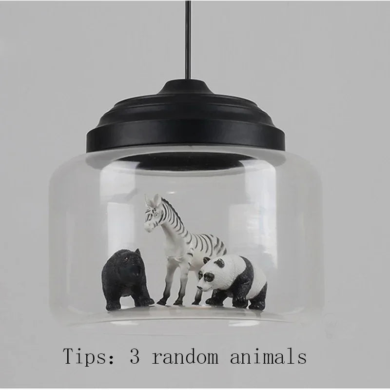 Afralia™ Nordic Cartoon LED Pendant Lights: Cute Animal Design for Kids Room, Bedroom Decor
