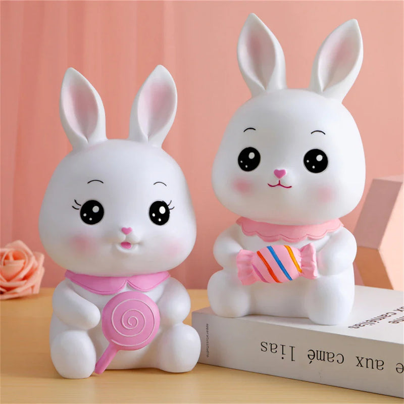 Afralia™ Bunny Piggy Bank Money Box Kids Saving Toy - Cute Easter Rabbit Figurine