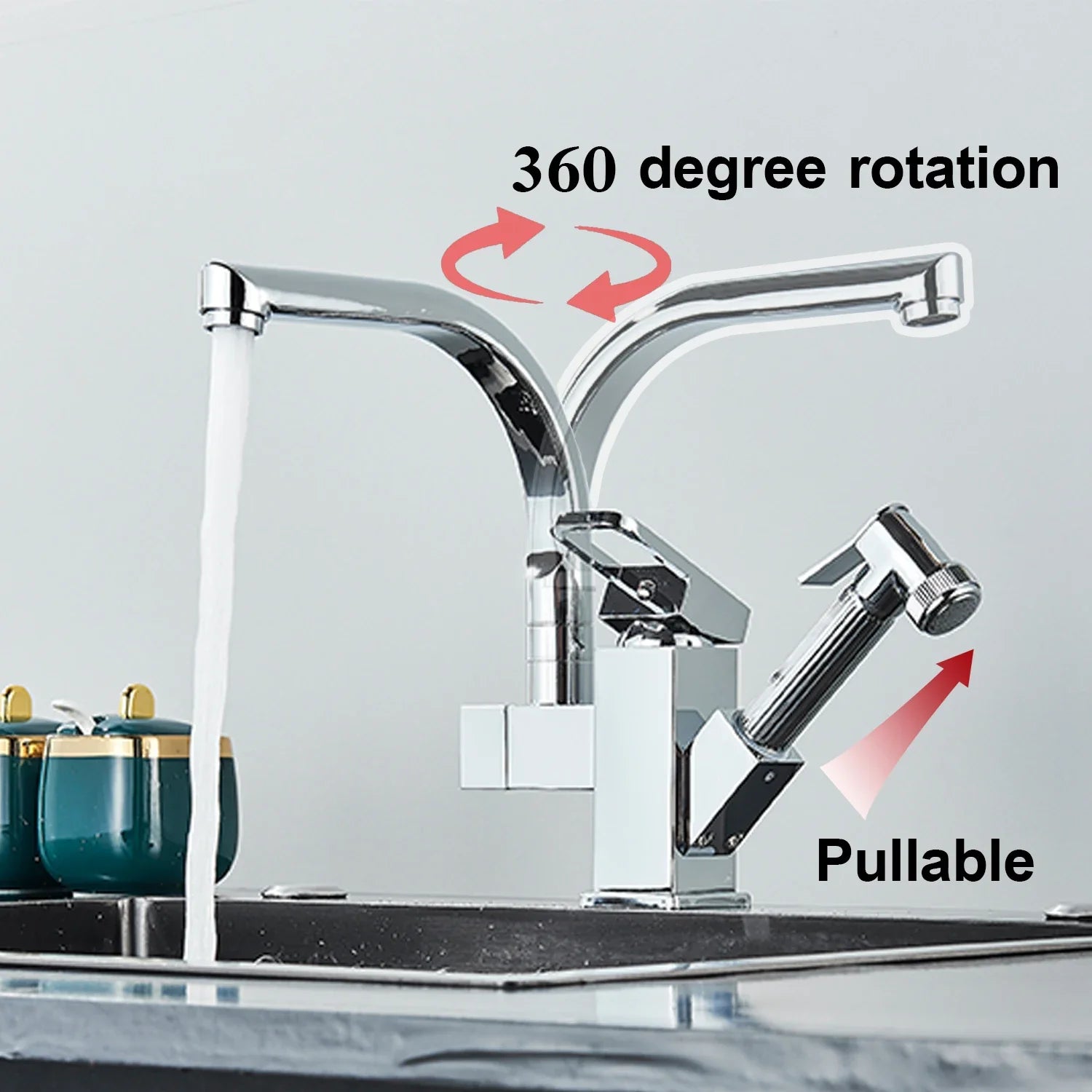 Afralia™ LED Kitchen Faucet Mixer with Swivel Spouts and Pull-Out Spray