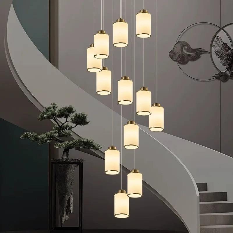 Afralia™ Modern LED Pendant Light Chandeliers for Living Room Staircase Decor