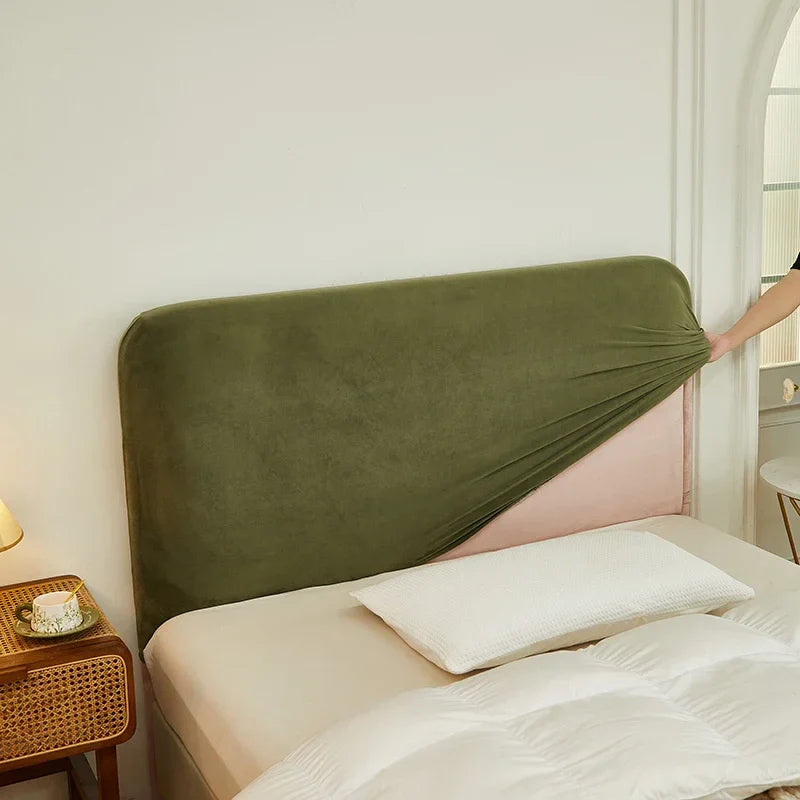 Afralia™ Plush Velvet Headboard Cover: Spandex Bed Head All-inclusive Dustproof Protector