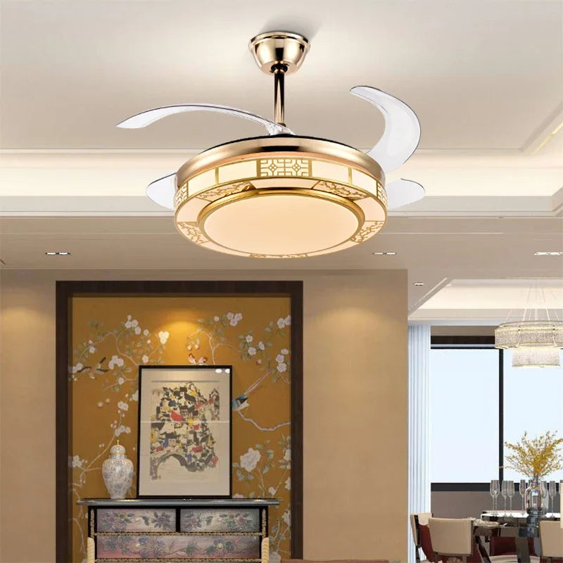 Afralia™ 42" Acrylic LED Ceiling Fan Light with Remote Control - Dimmable