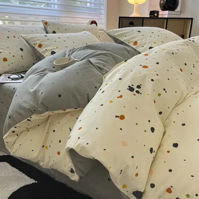 Afralia™ Nordic Twill Printed Cotton Bedding Set for King/Queen Bed