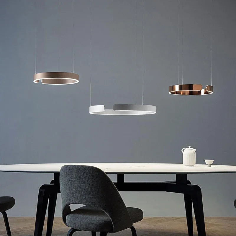 Afralia™ LED Ring Chandelier: Modern Dining Room Table Lighting & Home Decoration