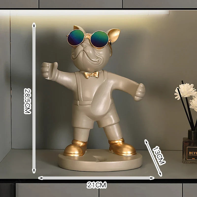 French Bulldog Wine Holder Resin Wine Rack for Home & Office by Afralia™