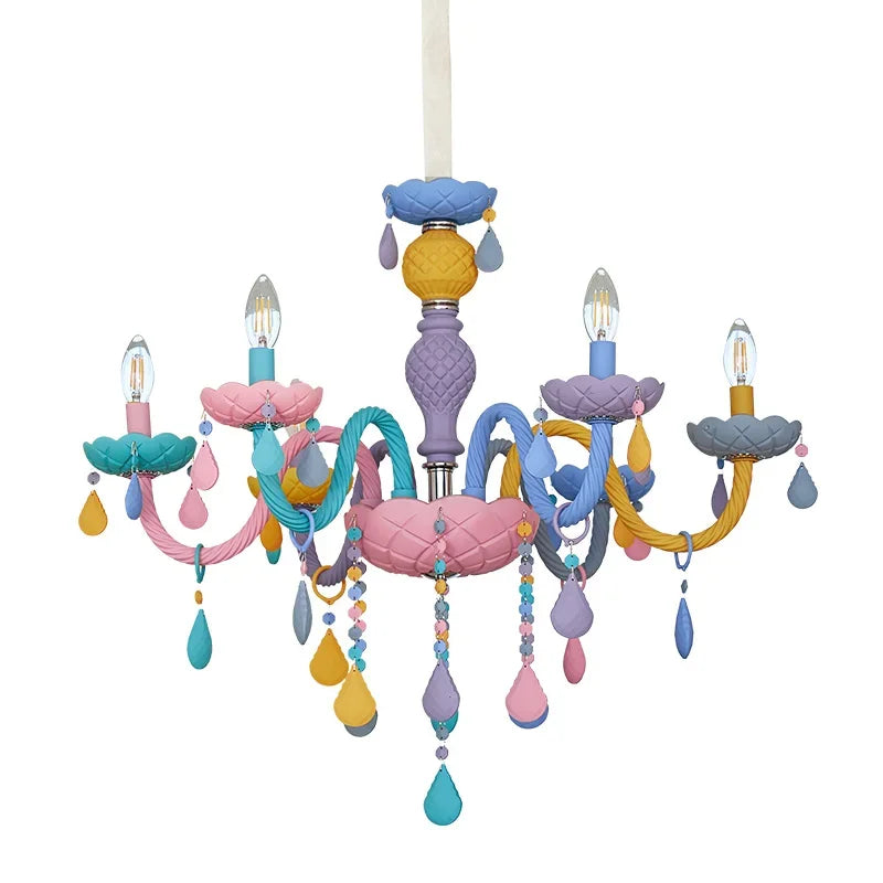 Afralia™ Rainbow Crystal Chandelier for Bedroom & Children's Room