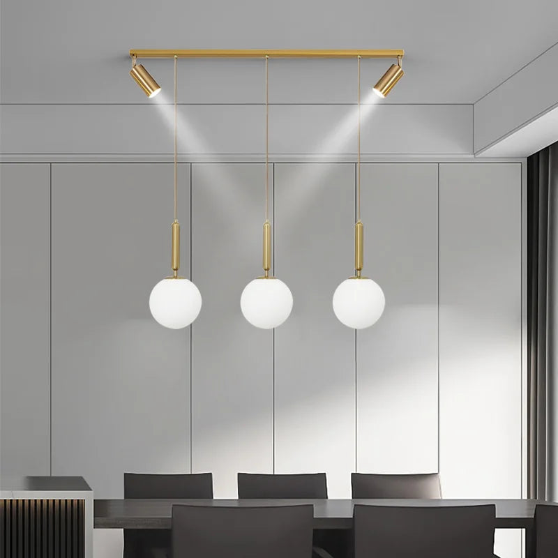 Afralia™ Nordic Glass Ball Chandelier for Dining Room Home Decor Pendant Light