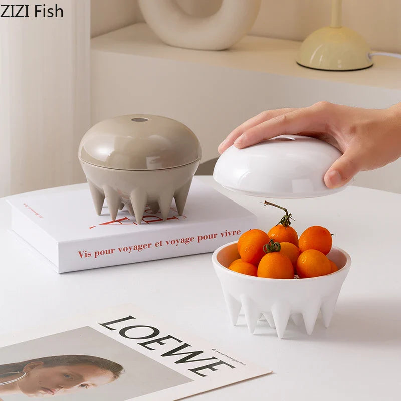 Ceramic Jellyfish Fruit Bowl by Afralia™: Decorative Storage Jar with Lid