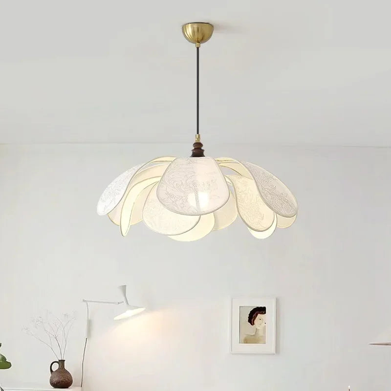 Afralia™ Nordic Creamy E27 LED Pendant Chandelier: French Bedroom Retro Dining Room Lamp