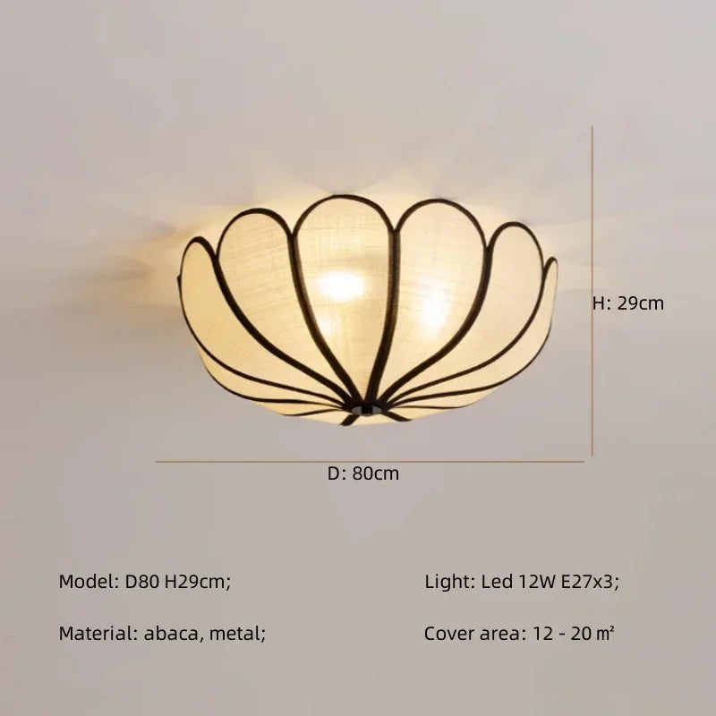 Afralia™ Wabi Sabi Flower Ceiling Light Creamy Petals for Bedroom