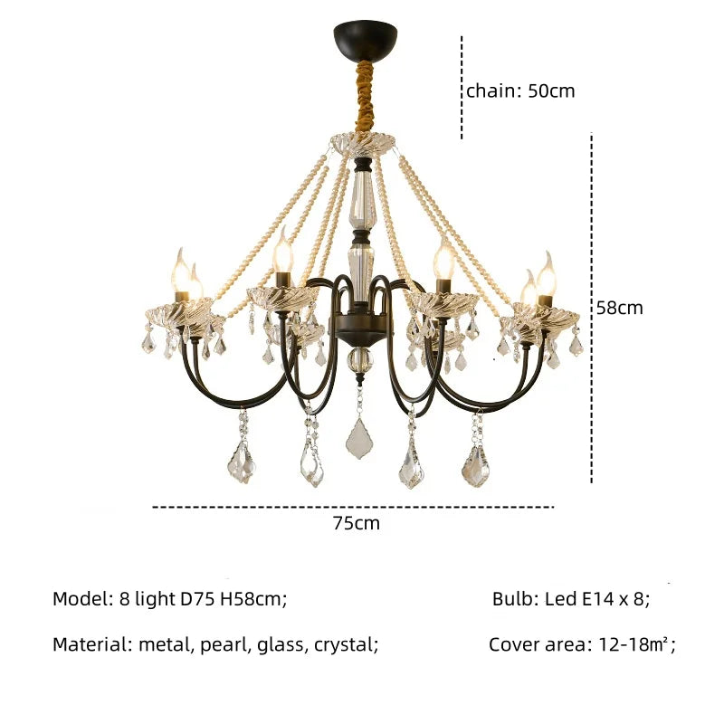 Afralia™ Crystal LED Chandelier Living Room Luxury Lighting E14 Pendant Lamparas