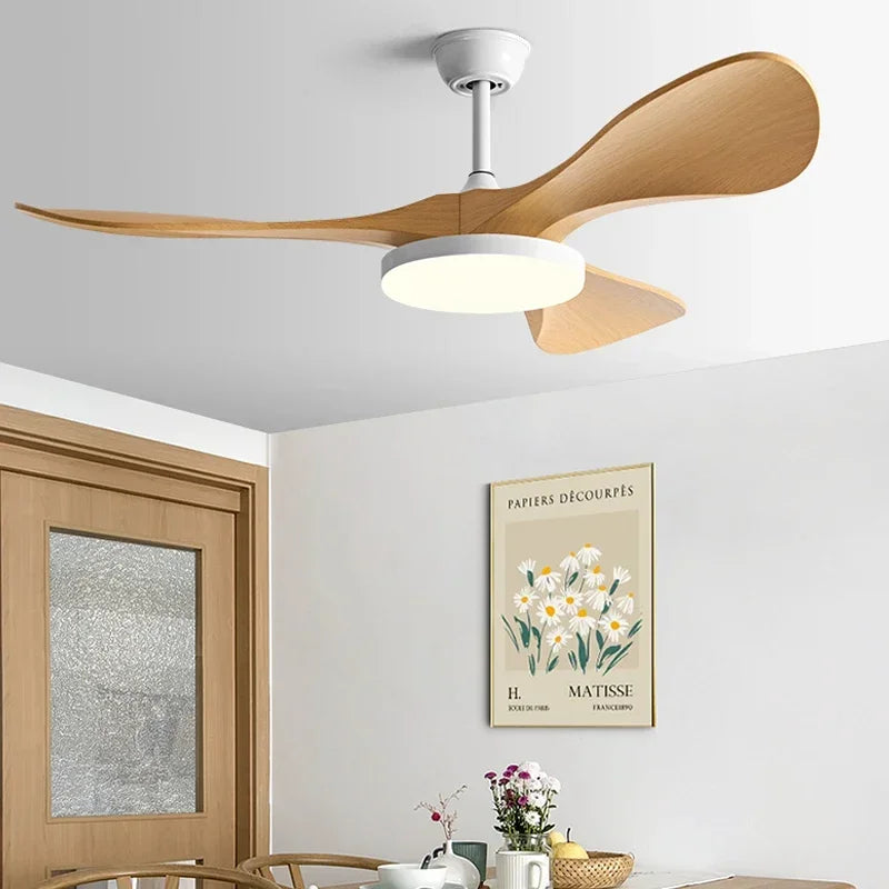 Afralia™ Modern 52-Inch Ceiling Fan Light with DC Remote Control for Home and Restaurant