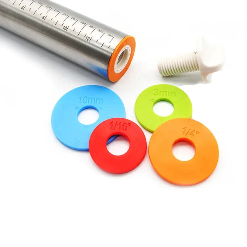Afralia™ Stainless Steel Adjustable Rolling Pin Cake Roller Dough Bakeware