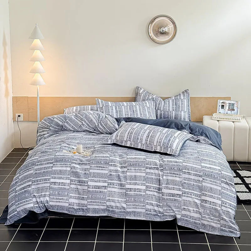 Afralia™ Pattern Printed Duvet Cover Set with 2 Pillowcases in Various Sizes