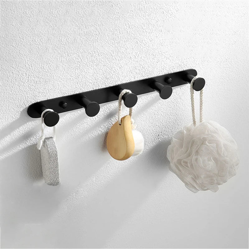 Afralia™ Stainless Steel Wall Mounted Round Clothes Hook with 3-6 Hooks