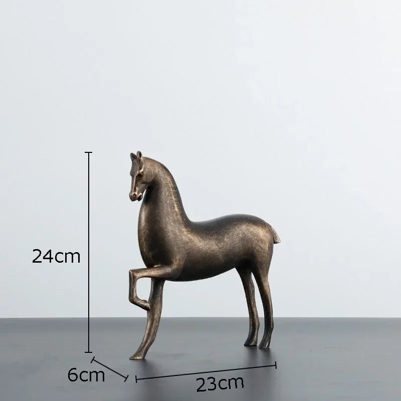 Afralia™ Black Horse Sculpture Desk Decoration - Modern Minimalist Room Decor