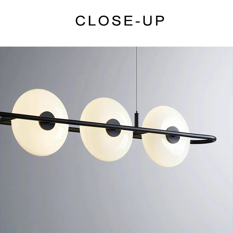 Afralia™ Modern Glass Pendant Light | LED Decoration for Living Room | Round Black White Design