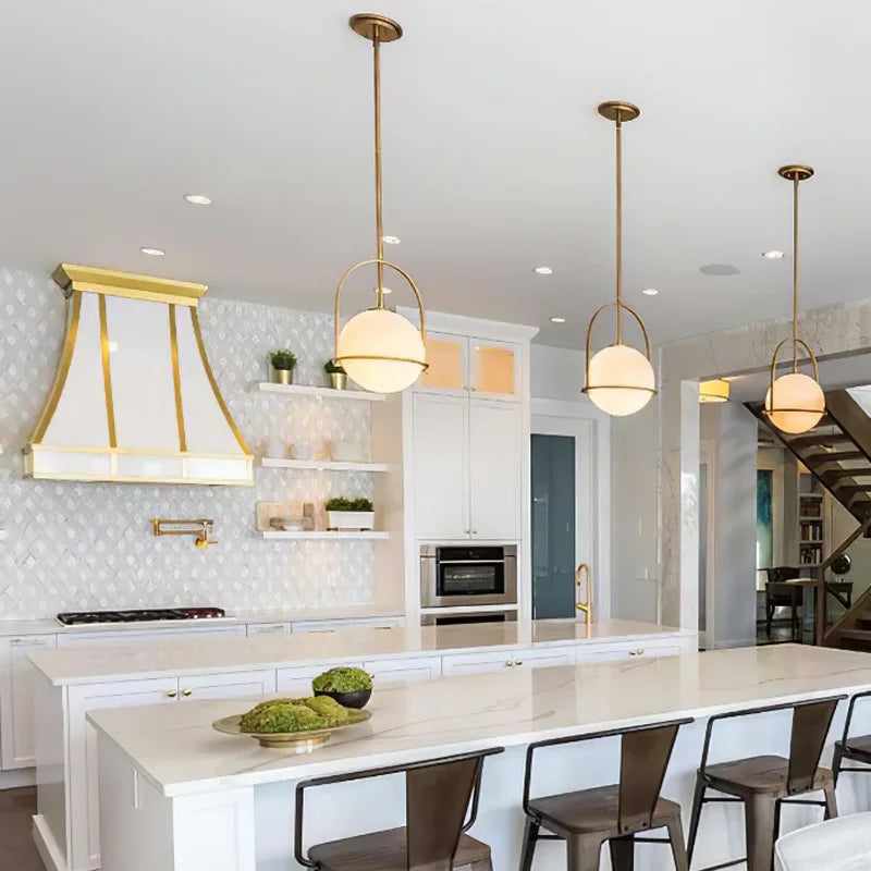 Afralia™ Glass Ball Suspension Ceiling Light for Living Room