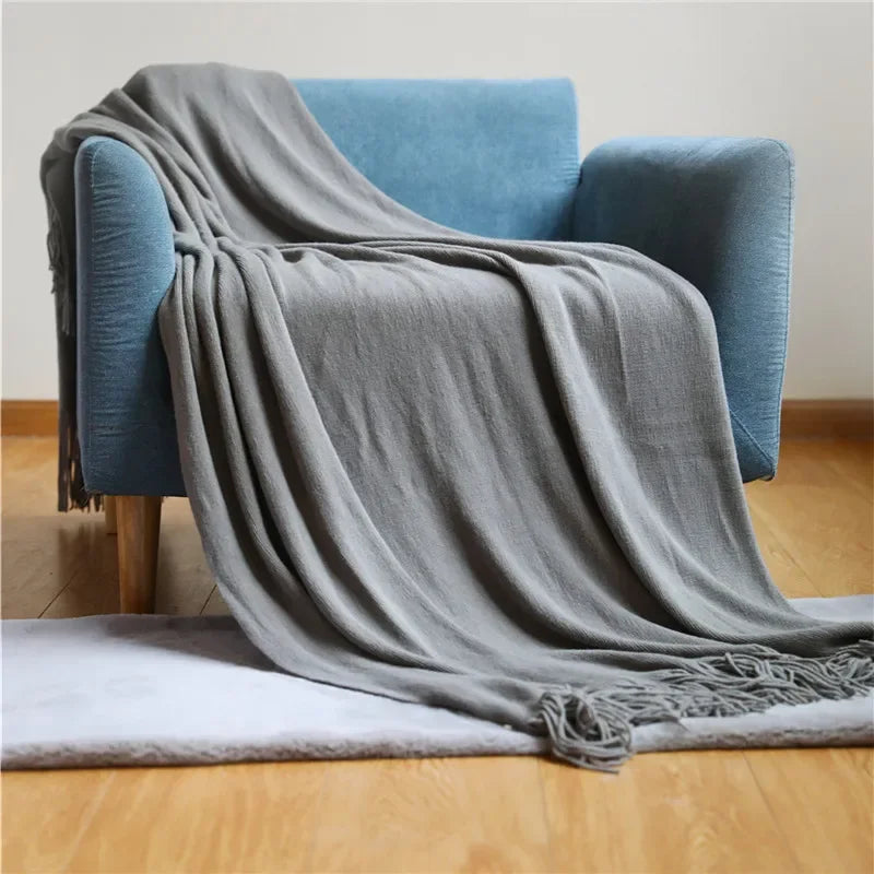 Afralia™ Knitted Cashmere Siesta Blanket - Soft Sofa Throw & Bedding Blanket