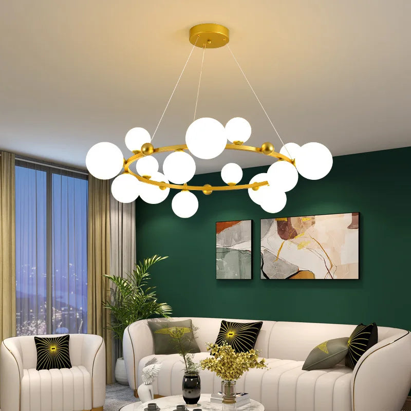 Afralia™ Magic Beans Glass Ball LED Ceiling Chandelier for Home Decor Lighting