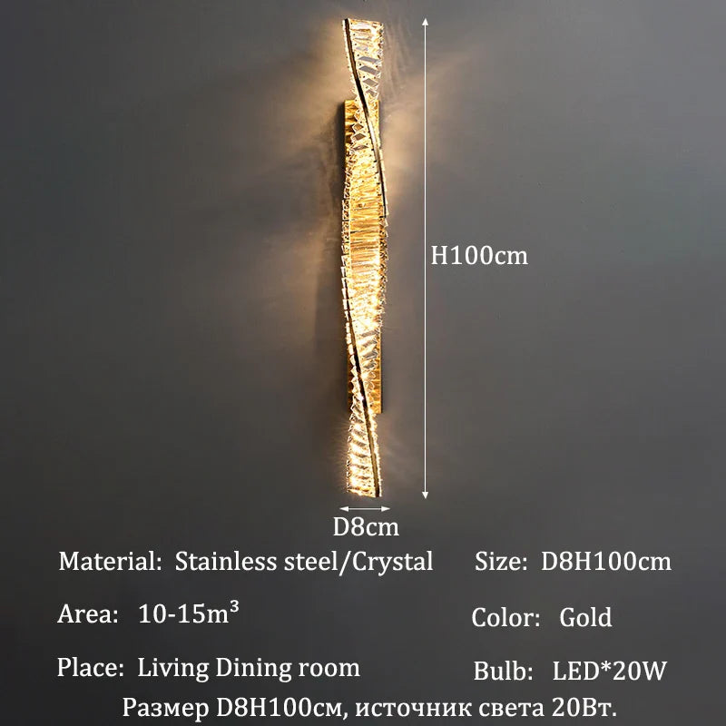 Afralia™ Crystal Chandelier LED Strip for Home Dining Room Decoration