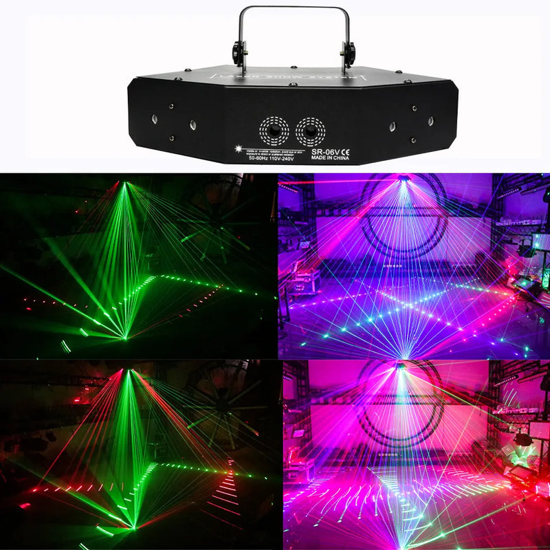 Afralia™ RGB LED Laser Light Projector for DJ Disco Wedding Club