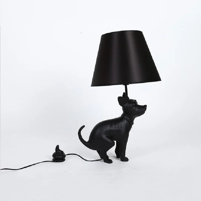 Afralia™ Big Dog LED Floor Lamp Black Dog Table Lamp E27 for Living Room