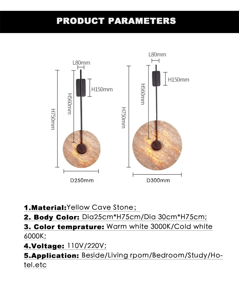 Afralia™ Yellow Cave Stone Wall Lamp LED Decorative Light for Living Room and Bedroom