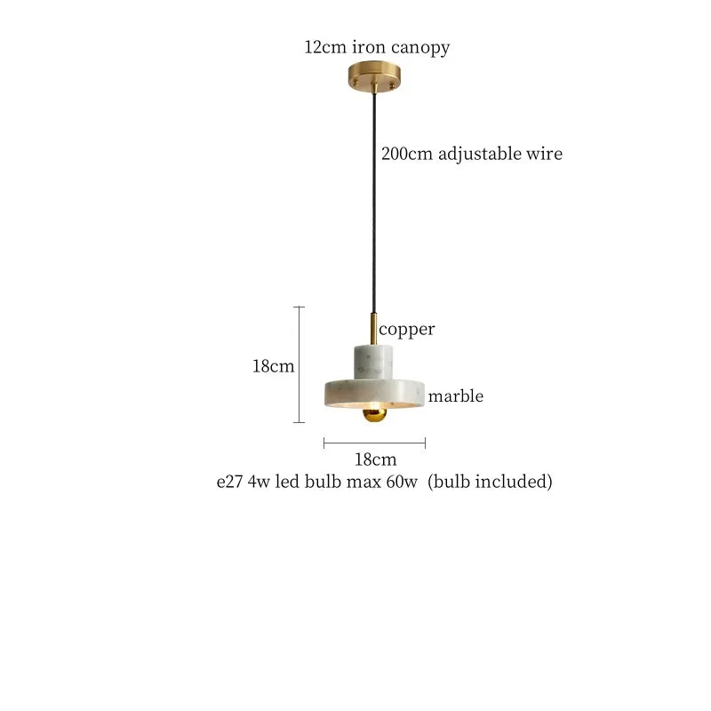 Afralia™ Nordic Marble LED Pendant Lighting for Modern Home Decor