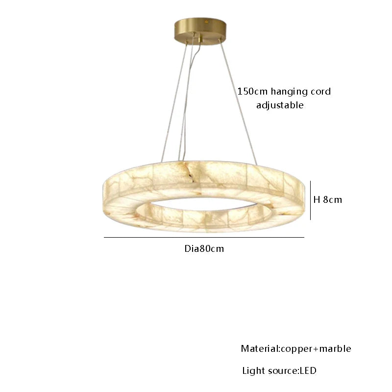 Afralia™ Modern Marble Chandelier - Luxury LED Hanging Lamps for Living Room