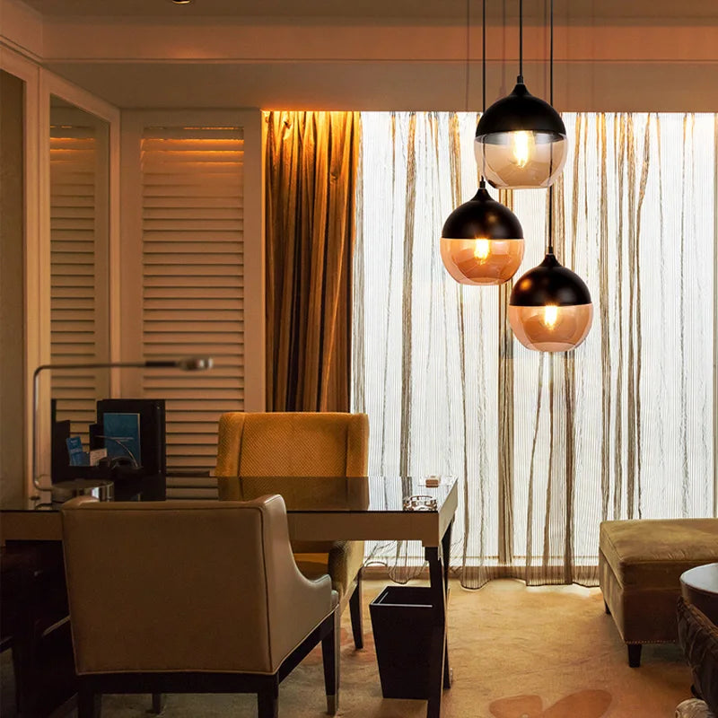 Afralia™ Modern Glass Chandelier Pendant Light Fixture for Home Dining Kitchen Decor